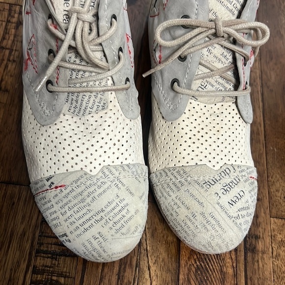 VTG Clocharme Ankle Bootie newsprint cap toe lace up 80’s size 37 - Picture 11 of 16